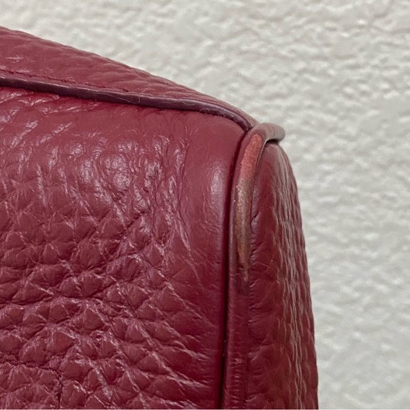 FURLA Avril BAPWAVR Burgundy Wine Pebbled Leather Guitar Strap Crossbody Bag - Picture 15 of 16